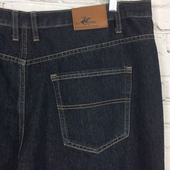 Beverly Hills Polo Club Jeans Men's Size 44 x 32 Dark Wash Denim Pockets Logo - Picture 12 of 12